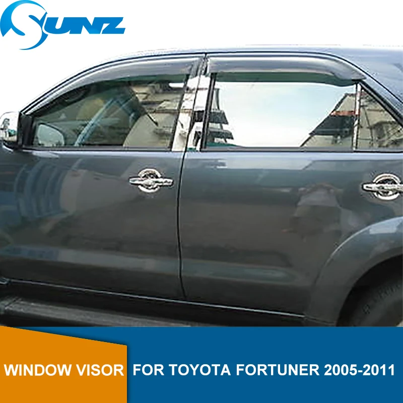 Боковое окно дефлектор для Toyota Fortuner 2005 2006 2007 2008 2009 2010 2011 черное козырек от солнца