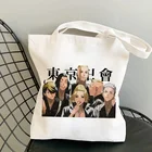 Сумка-шоппер с японским аниме принтом Токийский рептилии, Женская Холщовая Сумка через плечо, складная вместительная сумка, сумка
