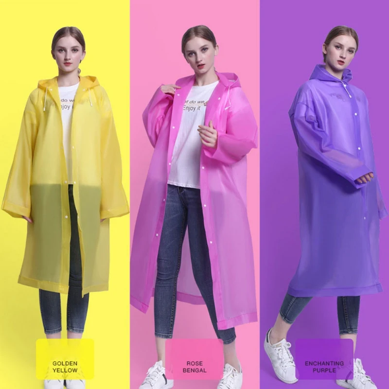 Модный плащ PEVA для мужчин и женщин утолщенный водонепроницаемый дождевик с