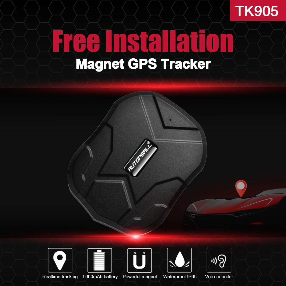 Gps трекер для автомобиля gps локатор TK905 водонепроницаемый магнит в режиме ожидания 90 дней в режиме реального времени LBS позиция пожизненная отслеживание
