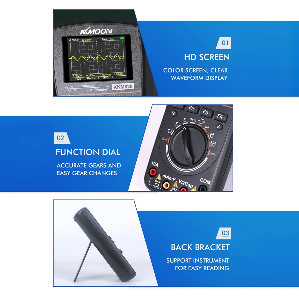 KKmoon 2 in 1 Professional High Definition Intelligent Digital Oscilloscope Multimeter 1MHz Bandwidth 2.5Msps Sampling Rate | Инструменты