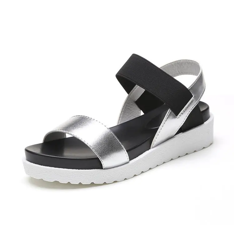 

Multicolored Sandals Slip-on Loafers Summer Women's Beach Shoes Shallow Mouth Open Toe Soft Elastic Band Girls Flat Peep 2021 Co