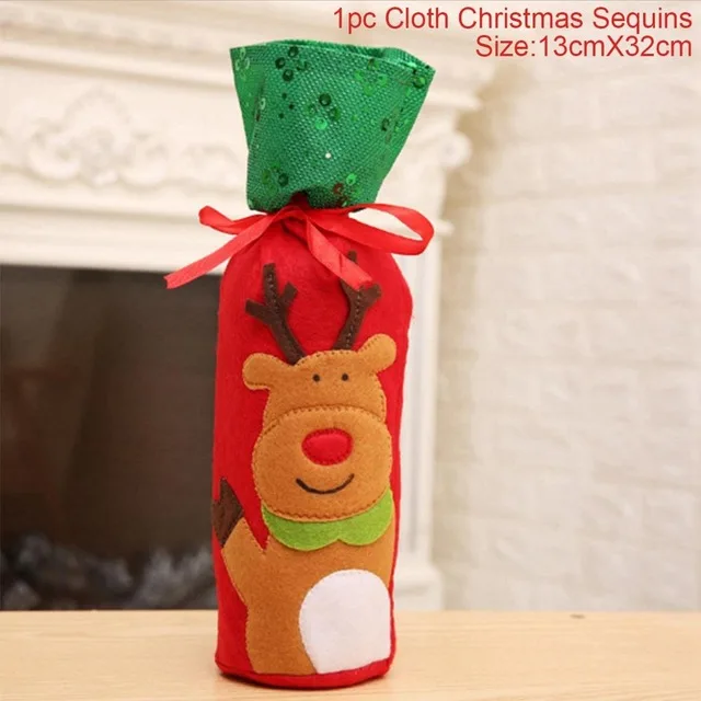 style 18 FENGRISE Santa Claus Wine Bottle Cover Christmas Decorations For Home Christmas Stocking Gift Navidad New Year's Decor - Color: style 18