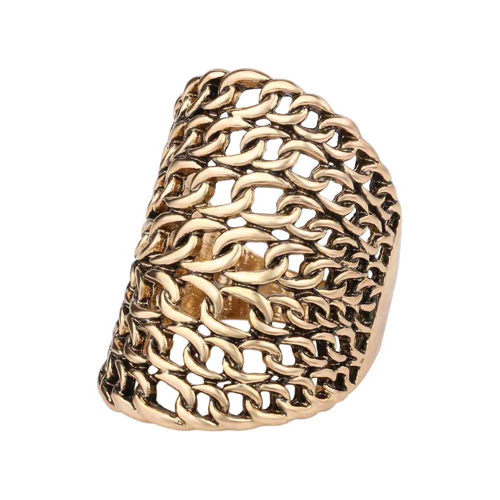 Уникальное Золотое кольцо из нержавеющей стали в стиле хип хоп панк