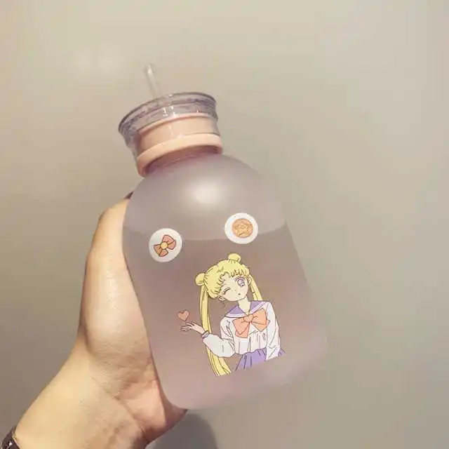 Аниме Луна косплей реквизит Tsukino Usagi мультфильм печатный Пластиковый стакан для