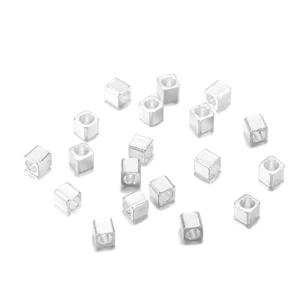 100 шт. 2 мм x светло-золотистые медные металлические свободные Квадратные бусины