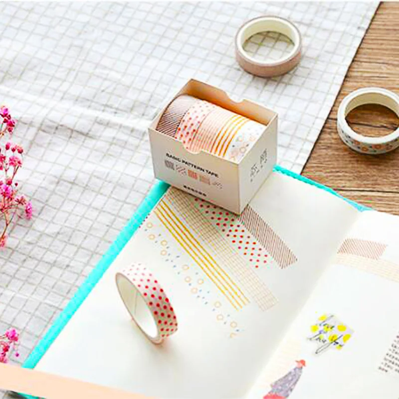 5 шт./лот набор декоративного скотча Васи для маскировки и скрапбукинга бумажный