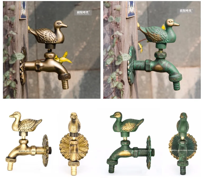 outdoor garden faucet animal shape Bibcock antique brass Fat cat tap for washing mop/Garden watering Animal faucet