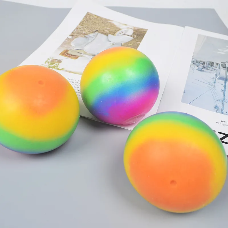 1PCs 7cm Stress Balls Rainbow Colorful Soft Foam Squeeze Squishy Toys for Kids Children Adults Relief Funny | Игрушки и хобби