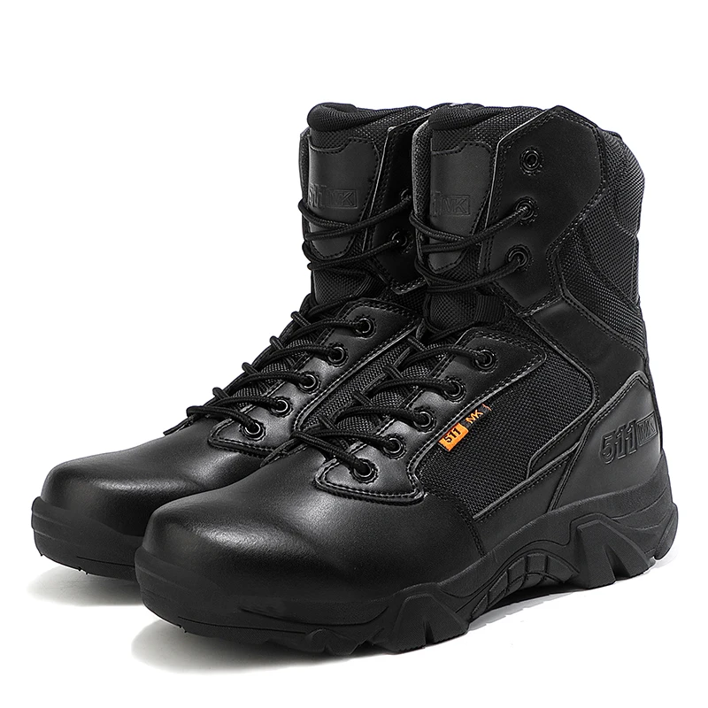 

2020 latest outdoor mid-cut tactical military boots hiking boots large size waterproof military boots anti-collision steel toe b