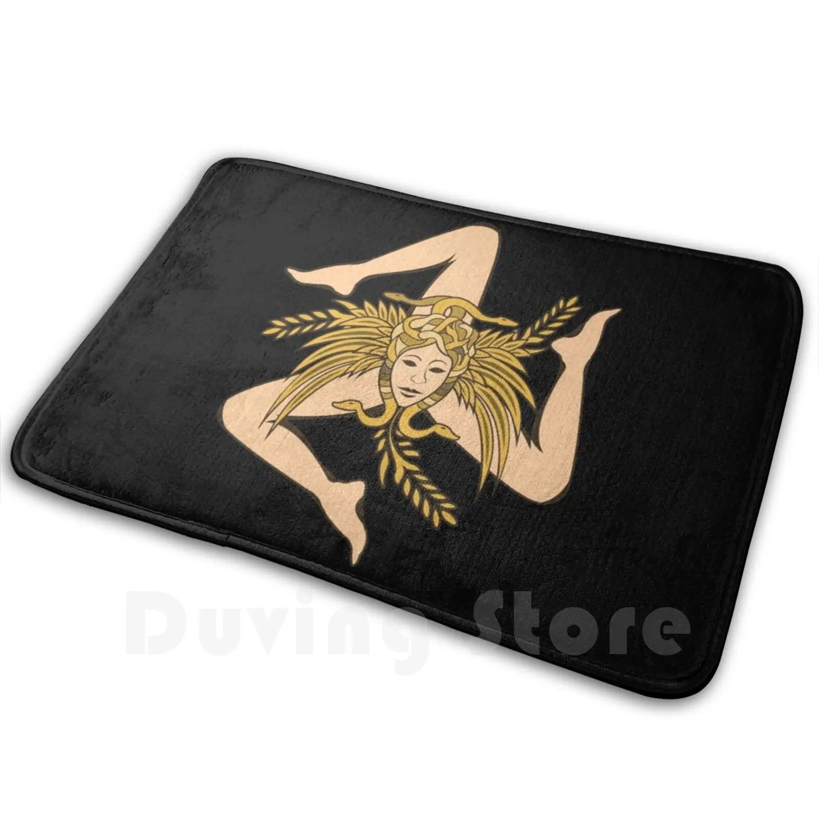 

Sicily Trinacria Carpet Mat Rug Cushion Soft Sicilian Palermo Sicilia Italian Trinacria Italy Italia Sicilian Flag