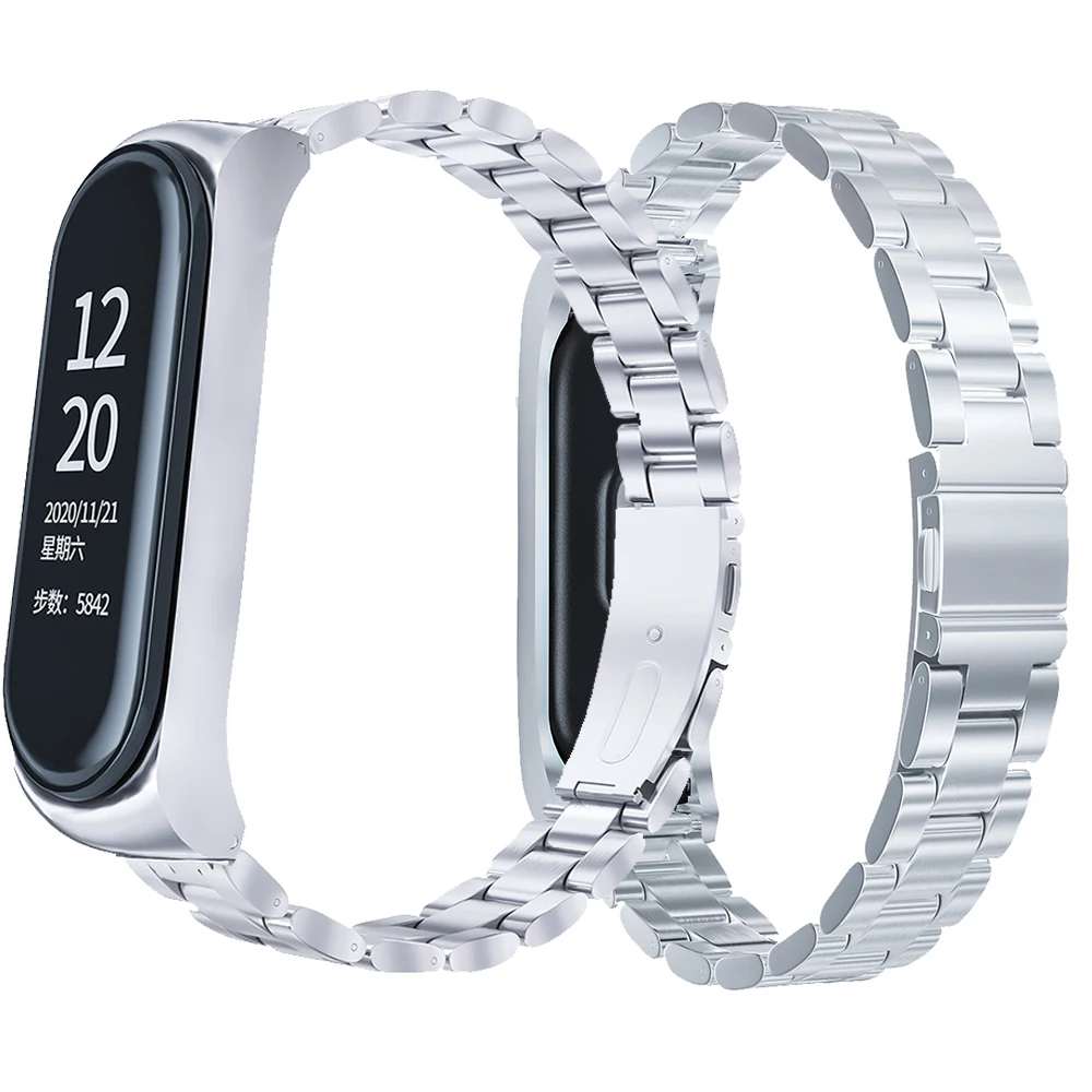 Ремешок из нержавеющей стали для xiaomi band 6/5/4/3 металлический ремешок Миланская