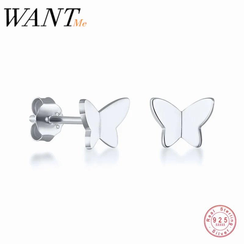 Женские серьги гвоздики WANTME из серебра 100% пробы в виде маленькой