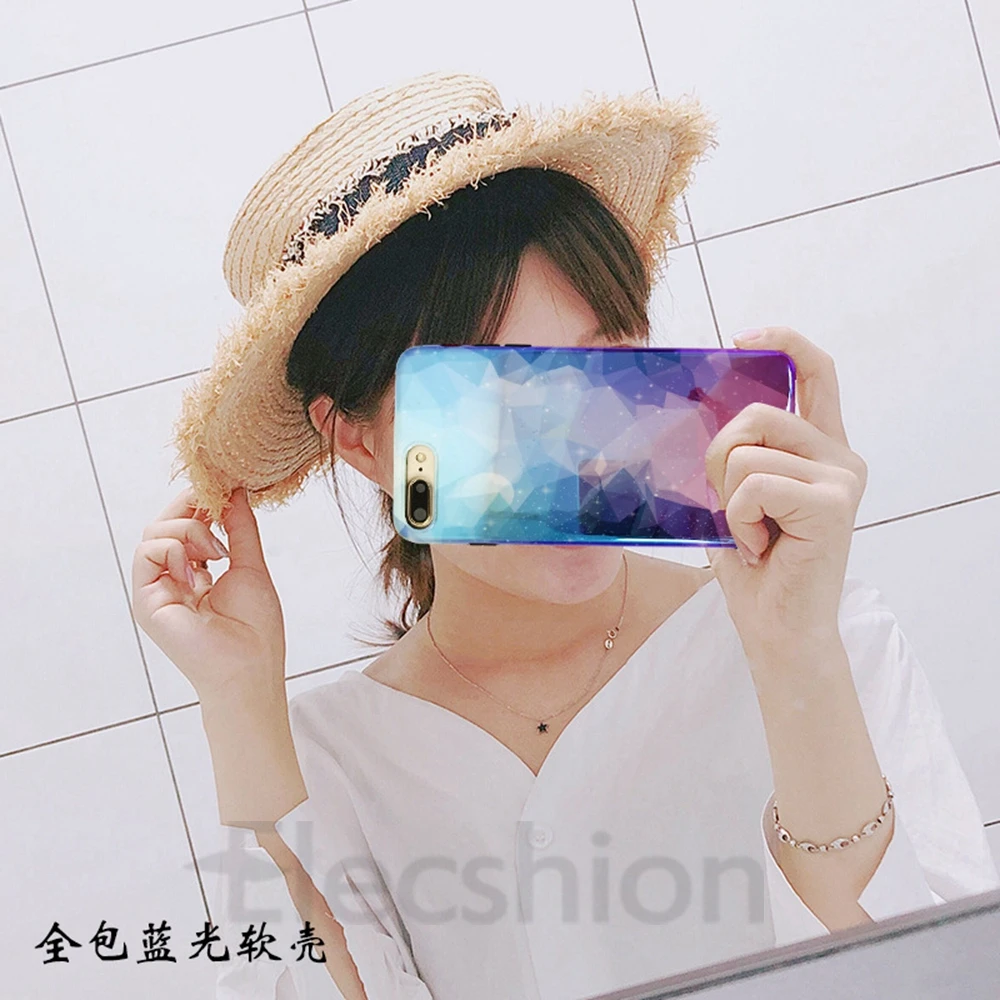 Чехол для iPhone 7 8 градиентная звезда X XR XS Max Алмазная глянцевая крышка телефона