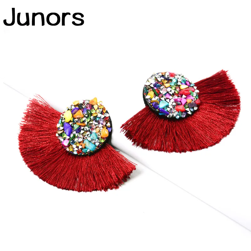 Разноцветная ракушка женские серьги с кисточками Бохо цвета большие длинные