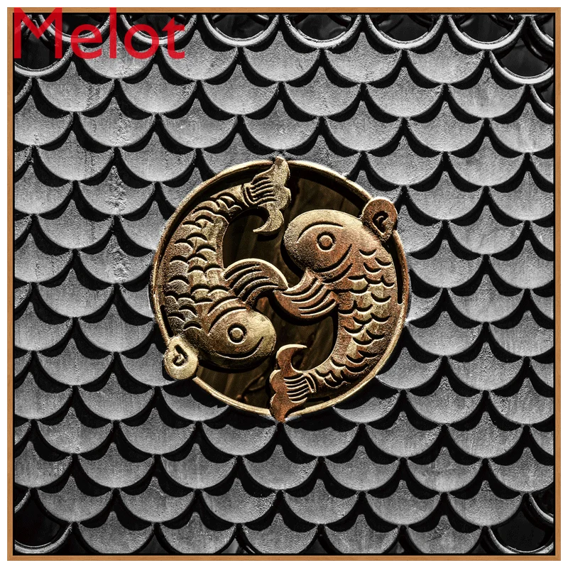 

New Chinese Paintings Living Room Sofa Background Wall Decorative Painting Original Year Fish Tea Room Mural Room Decor