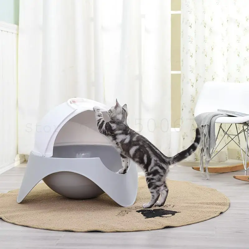 Кошачий песочный горшок закрытый тубус для кошек Большой кошачий Туалет НЛО