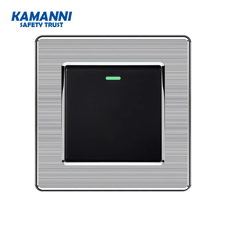 Kamanni выключатель кнопочный настенный светильник с переключателем 1/2/3/4 банда 1/2 Way серебристая панель из