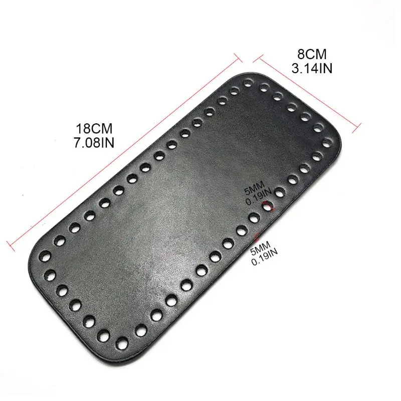

Hot sale PU Leather Bottom Base with Pre-drilled Holes for Knitting Purse Handbag DIY Shoulder Bag