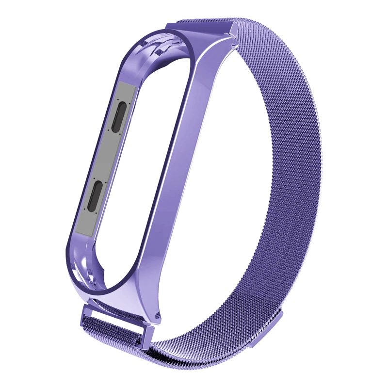 Light Purple JKER ремешок для Xiaomi mi Band 3 mi Band 4 ремешок для Xiaomi mi band 3 браслет для Xiaomi mi группа 4 магнит металл из нержавеющей стали - Цвет: Light Purple