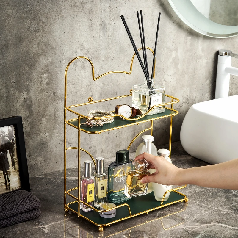 

W&G Ins Desktop Double-layer Folding Storage Rack Foldable Dormitory Storage Artifact Free Installation Desk Girl Sundries Rack