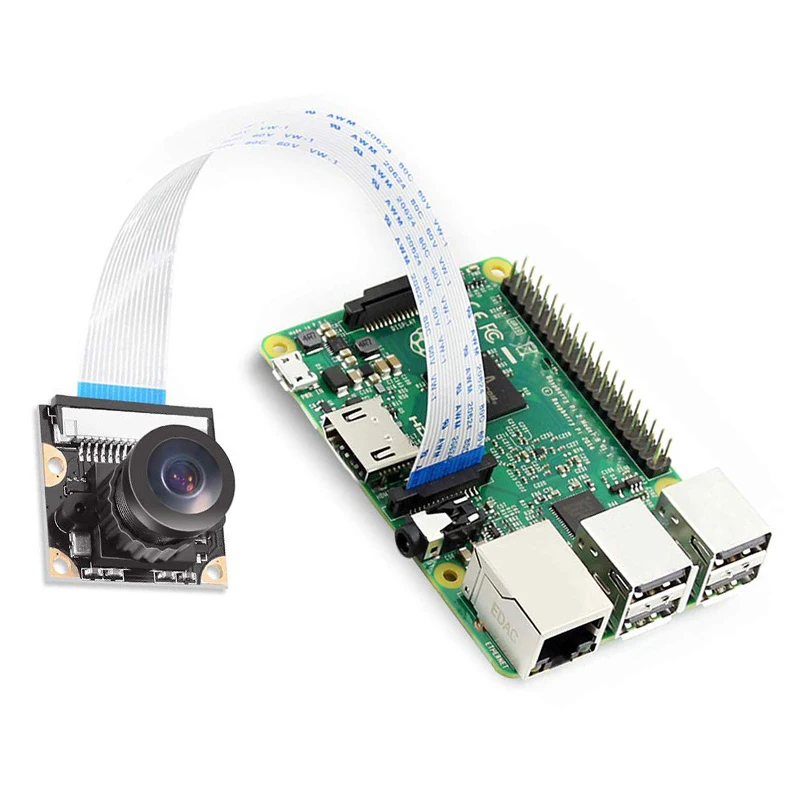 

1080P HD Webcam Cable 5MP for Raspberry Pi 3 B/B+ 2 Zero Wide Angle 160 Degree Fisheye OV5647 Raspberry Pi Zero W Camera Module