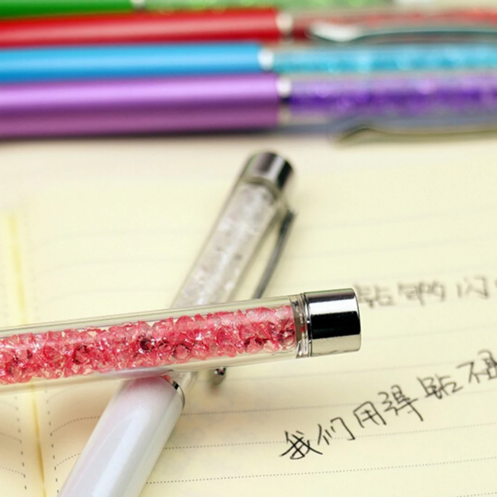 

1 pcs 11 colors Cute Crystal pen Diamond ballpoint pens Stationery ballpen Pens For School Supplies