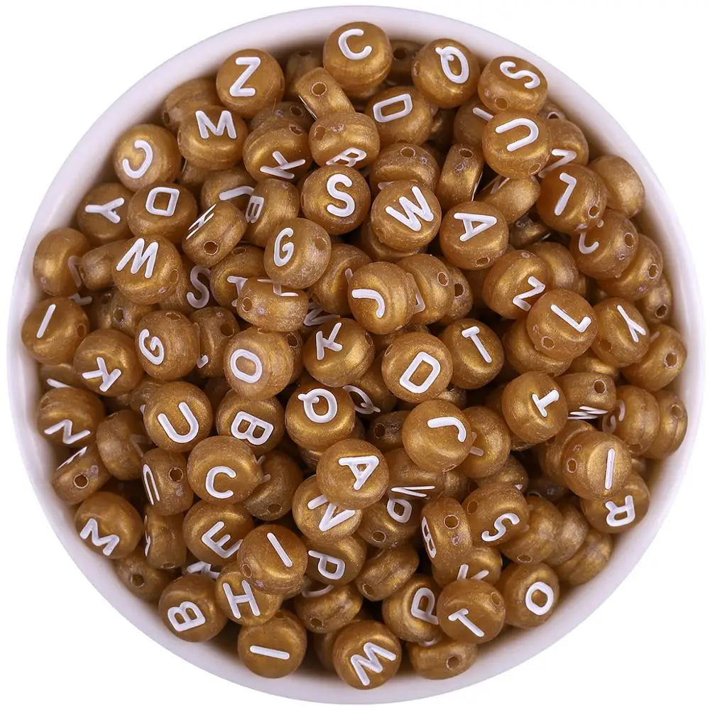 100 шт/партия светлые черные разноцветные акриловые буквы бусины 4*7 мм для