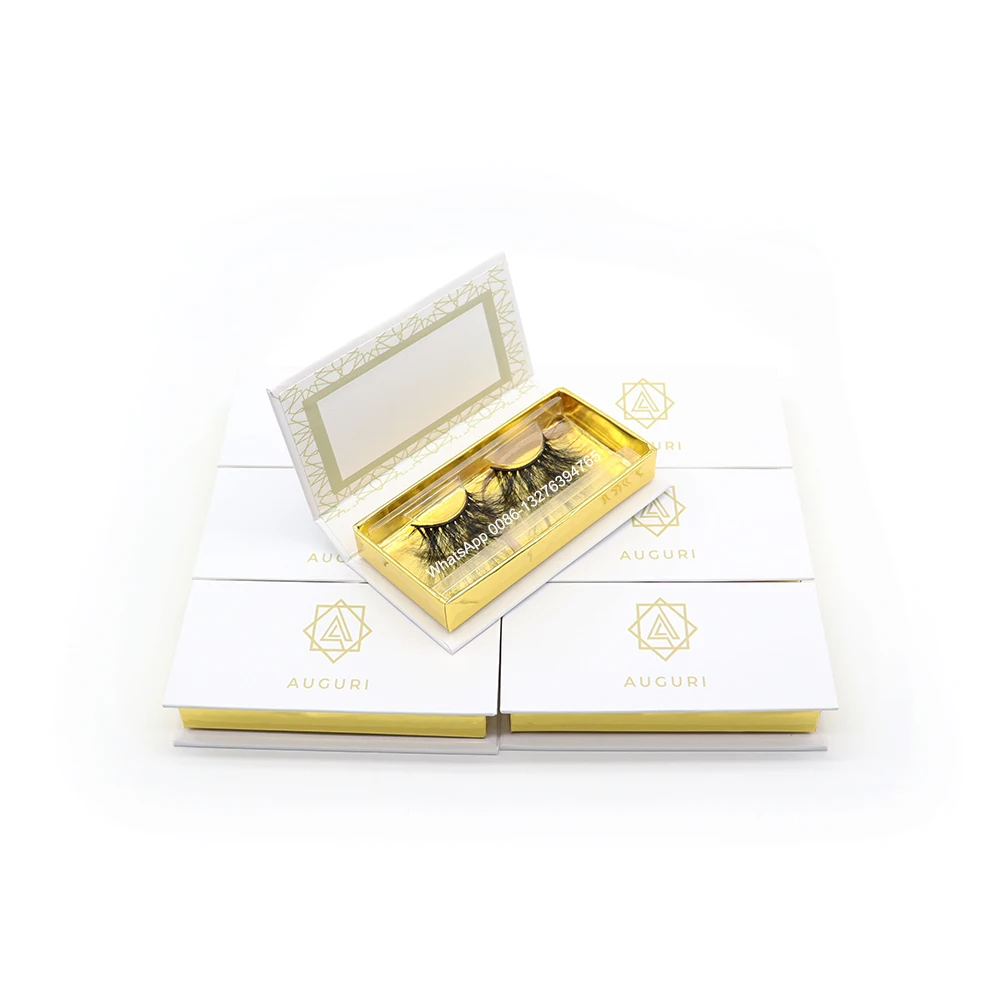 

Private Label Gold Shiny Eyelash Case Wholesale Mink Eyelashes Vendor 25MM Lashes Custom Lashbox Packaging Box With Logo