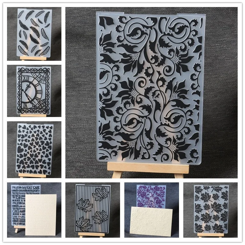 Пластиковые шаблоны с цветами и надписями для рукоделия скрапбукинга