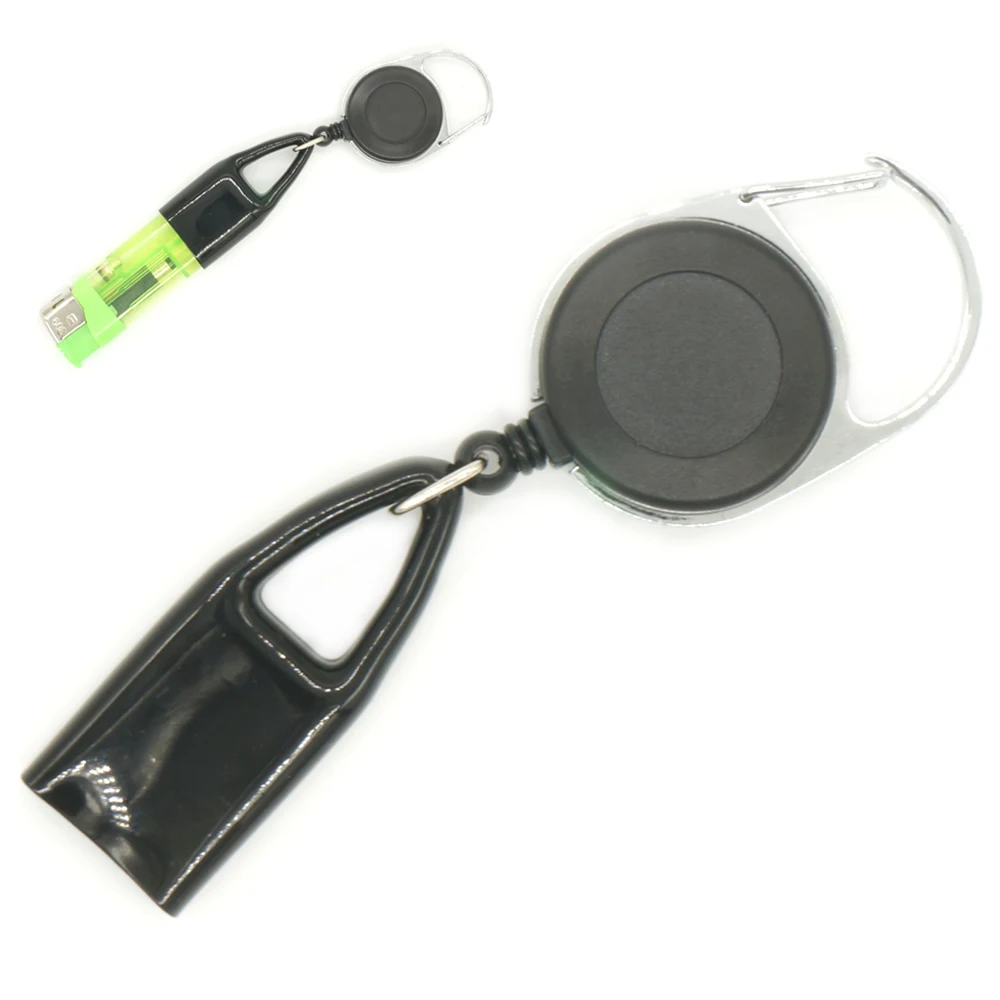 

1Pcs Silicone Lighter Holder Sleeve Clip Lighter Protective Cover With Retractable Keychain Regular Size Smoking Accessories Smo