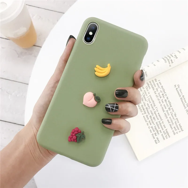1 Lovebay милый 3D узор чехол для телефона для iPhone 11 Pro XS Max XR X 8 7 6 6S Plus 11 милый фруктовый авокадо Мягкий ТПУ, конфетный задний Чехол - Цвет: 1