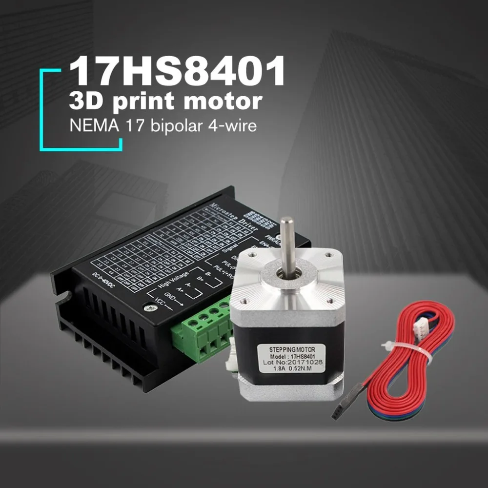 17HS8401 Nema 17 шаговый двигатель 42 двигатель 1.3A с TB6600 шаговый двигатель драйвер NEMA17 23 ЧПУ лазерный и 3d принтер