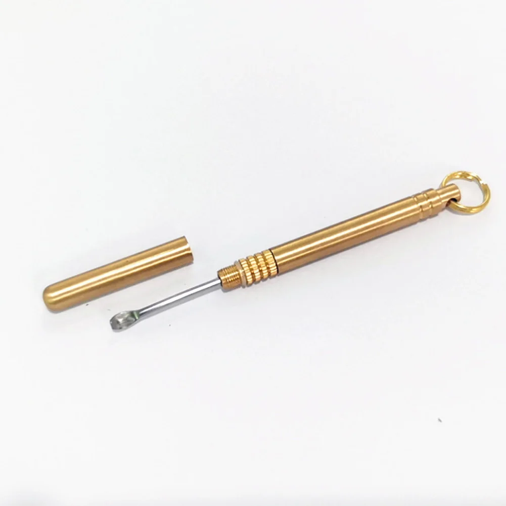 

Brass Toothpick Camping Double-headed Keychain Multifunctional Pocket Tool