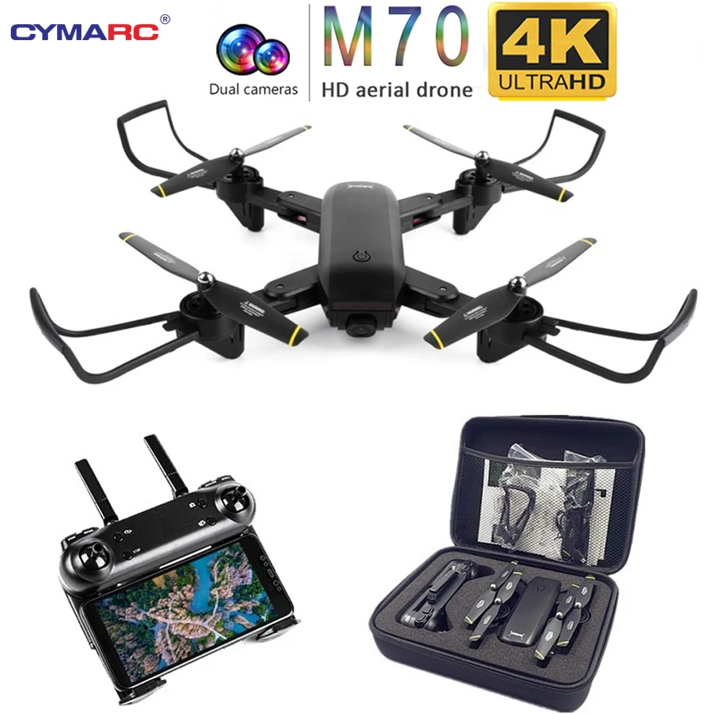Teeggi M70 Радиоуправляемый Дрон с камерой HD 4K камера 1080P FPV селфи Дрон Квадрокоптер Профессиональный VS E58 VISUO XS809HW XS809S дроны