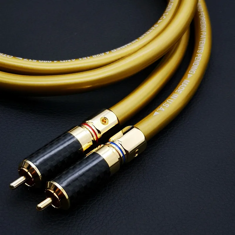 HI Fi кабель пара Hifi аудиокарта Hexlink Golden 5 C с разъемом RCA из углеродного волокна