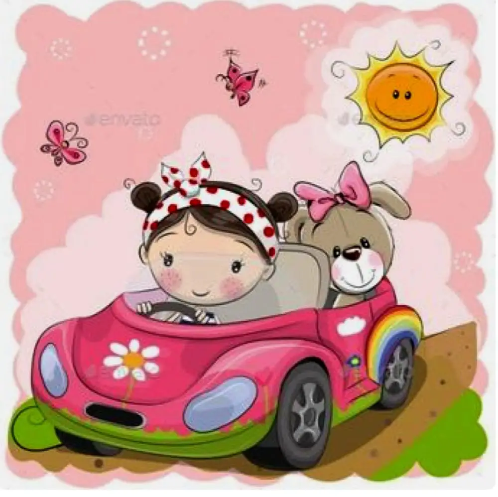 

Drive Girl Transparent Silicone Clear Rubber Stamp Sheet Cling Scrapbooking DIY Cute Pattern Photo Album Paper Card Decor Stamp