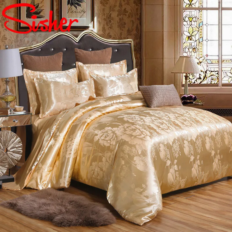 Роскошный жаккардовый Комплект постельного белья с пододеяльником и принтом