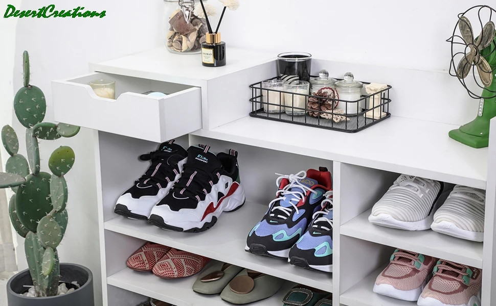 

Multi Layer Wooden Shoes Racks, Entryway Shoes Storage Stand, Hallway Shoe Rack Organizer With Drawer Suitable For Small Spaces