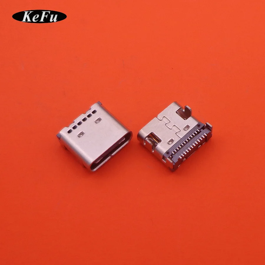 

10pcs 24P USB 3.1 Type-C Connector 24 Pin Receptacle Right Angle Type C PCB SMT Dual Row Tab Female Socket