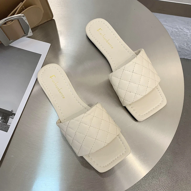 2020 г. женские шлепанцы новые на плоской подошве плетеные кожаные повседневные