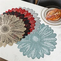 pvc hollow insulation coaster pads table bowl mats home christmas wedding decor heat resistant placemat for dining table 1pcs