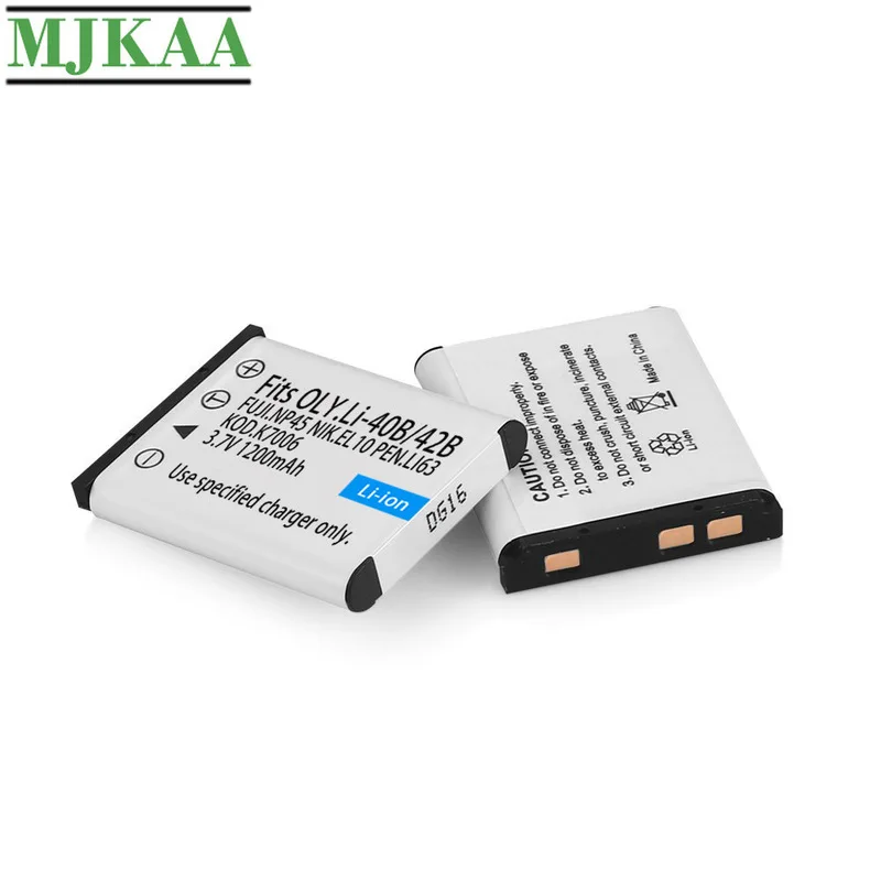 MJKAA 2PCS EN EL 10 3 7 V 1.2Ah Li 40B 42B Li40B аккумуляторная батарея для фотокамеры Olympus