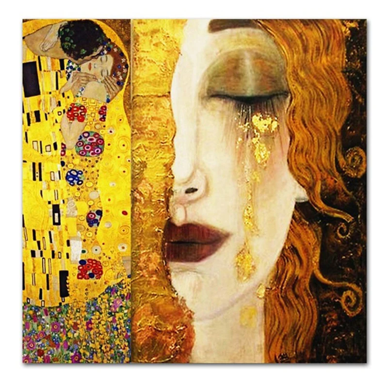 Золотые слезы And Kiss By Gustav Klimt картины маслом современное полотно настенное