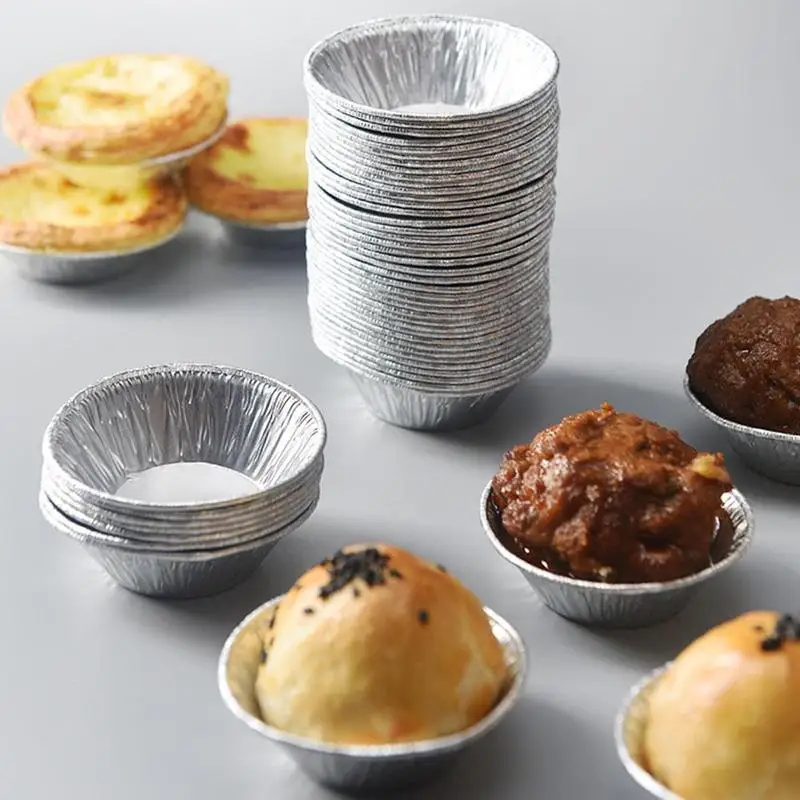 Новинка 100 шт. одноразовая алюминиевая фольга Tart Pan мини кастрюля блюдо для