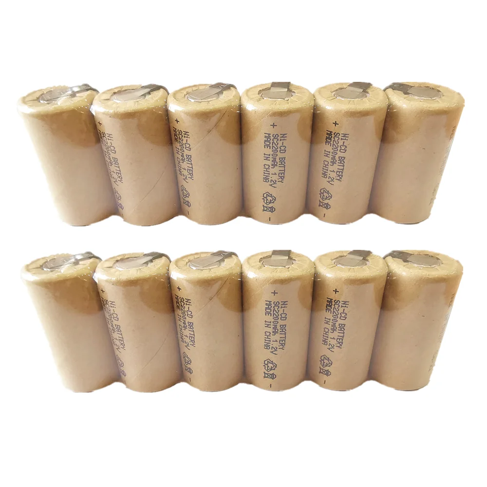 Самая низкая цена 12 шт SC батарея 1 2 В батареи перезаряжаемые 2200mAh nicd Батарея для