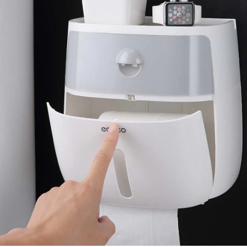 Водонепроницаемый настенный держатель для туалетной бумаги полка лоток в рулоне