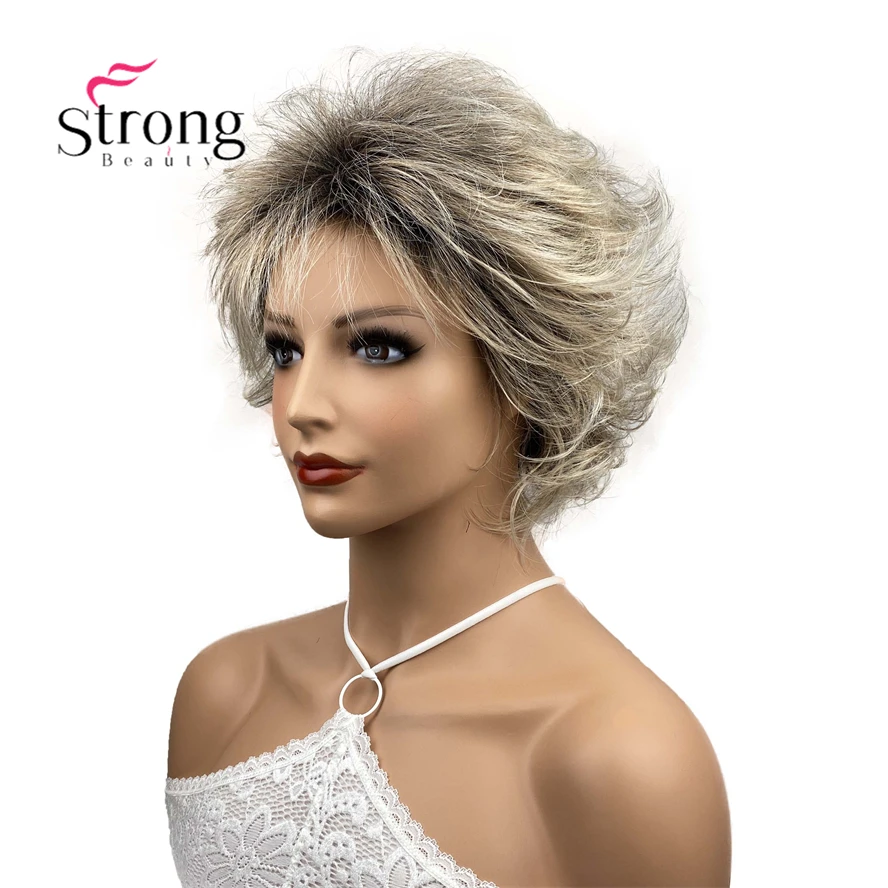 Женский синтетический парик StrongBeauty многослойные короткие прямые парики с