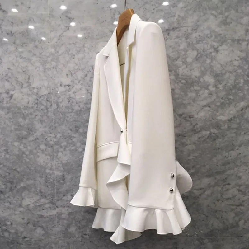 Женский пиджак с длинным рукавом элегантный повседневный свободный черного