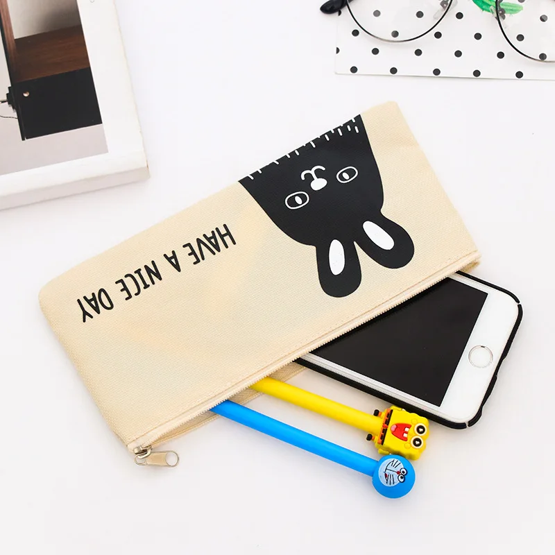 Пенал с изображением кота льва кролика каваи канцелярские принадлежности